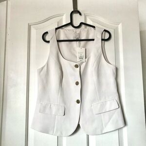 NWT White Sleeveless Button Front Vest Jacket - Brand: A New Day